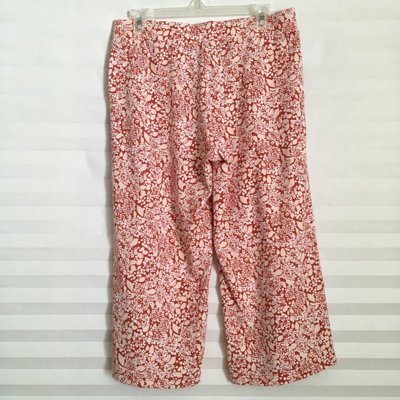 Lands End Womens Crop Pants Size S Stretch Elastic Waist Drawstring Pull On - Picture 2 of 8